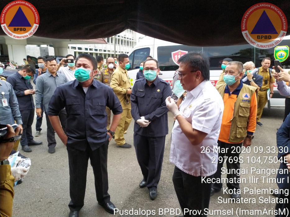 Gubernur Sumsel Tinjau Kesiapan Posko Tanggap Darurat Penanganan dan Pencegahan Corona Virus Disease (Covid-19)
