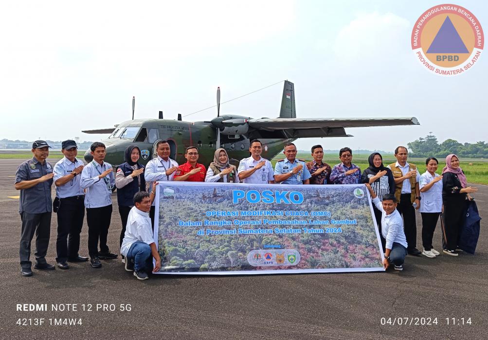 Operasi Modifikasi Cuaca (OMC) Resmi Dimulai di Sumatera Selatan