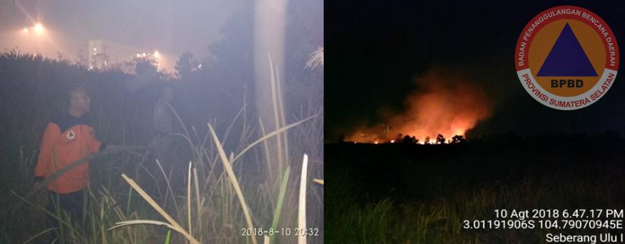 Pemadaman Gabungan Kebakaran Lahan di Silaberanti Seberang Ulu I, Kota Palembang