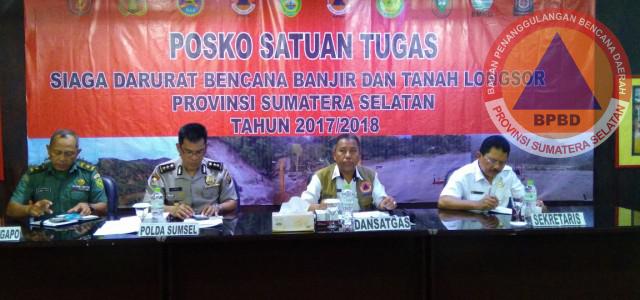 Rapat Koordinasi Siaga Darurat Bencana Banjir & Tanah Longsor di BPBD Provinsi Sumatera Selatan