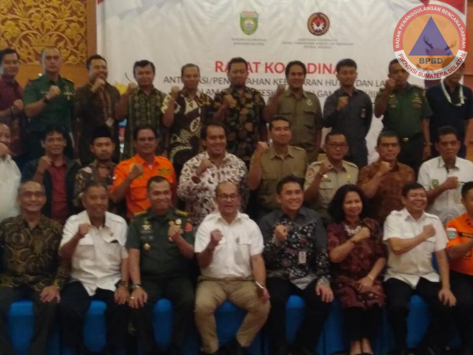 Kementerian Koordinator Bidang Pembangunan Manusia & Kebudayaan dan BNPB melakukan Rapat Koordinasi Peningkatan Kesiapsiagaan  Kebakaran Hutan dan Lahan untuk mensukseskan Asian Games 2018 (Jakarta-Palembang)
