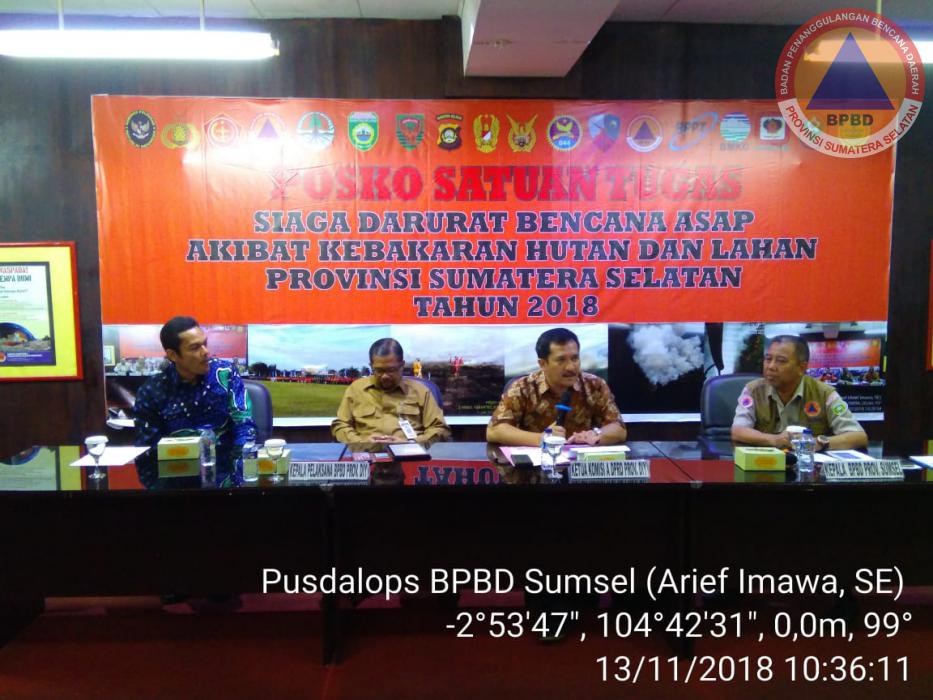 Kunjungan Kerja Komisi A DPRD Provinsi DIY & Kalaksa BPBD Provinsi DIY (Daerah Istimewa Yogyakarta) di BPBD Provinsi Sumatera Selatan