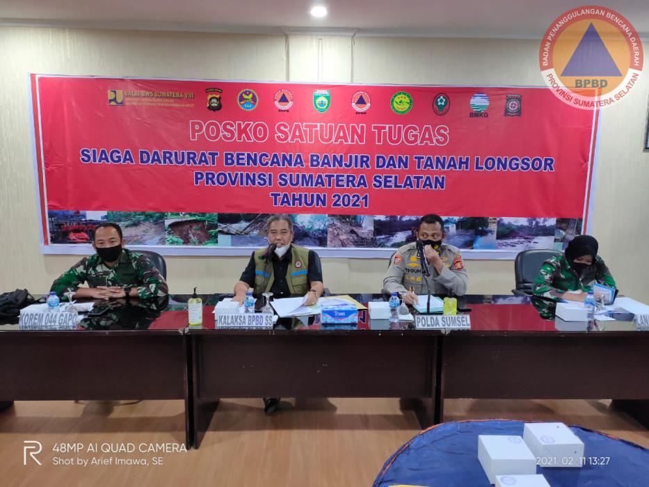 Sigap Bencana, BPBD Sumsel Koordinasi Kesiapsiagaan Menghadapi Bencana Banjir, Tanah Longsor, dan Angin Puting Beliung di Provinsi Sumatera Selatan