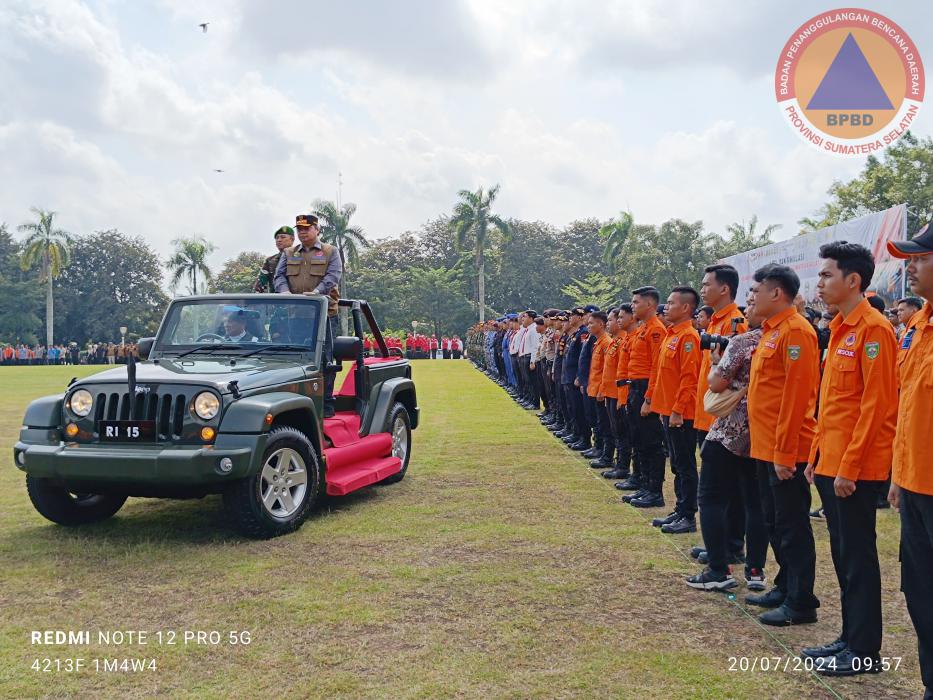 BPBD Sumsel Menggelar Apel dan Simulasi Kebakaran Hutan dan Lahan Provinsi Sumatera Selatan serta Libatkan 1.200 Personil dari Berbagai Pihak