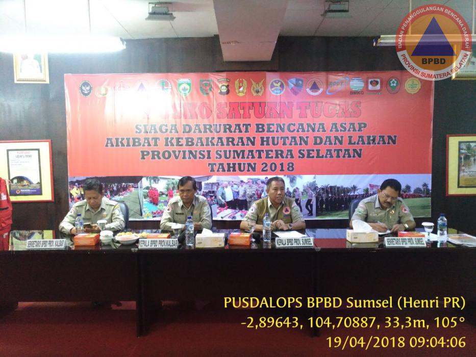 Kunjungan Kerja BPBD Provinsi Kalimantan Barat Ke BPBD Provinsi Sumatera Selatan Dalam Rangka Pengembangan Wawasan Kebencanaan